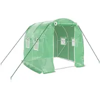 vidaXL Serra con struttura in acciaio verde 4 m² 2x2x2 m