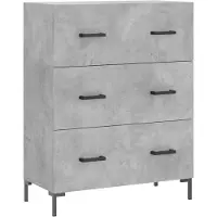 vidaXL Credenza grigio cemento 69,5x34x90 cm materiale a base di legno