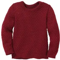 Disana Kid's Aran-Pullover Pullover di lana Bambini (134/140, rosso)