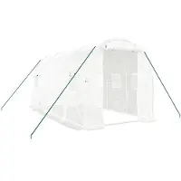 vidaXL Serra con struttura in acciaio bianco 8 m² 4x2x2 m