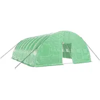 vidaXL Serra con telaio in acciaio, verde, 48 m², 8x6x2,85 m