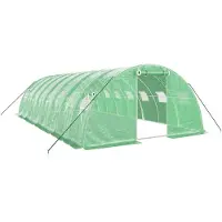 vidaXL Serra con struttura in acciaio, verde, 32 m², 8x4x2 m
