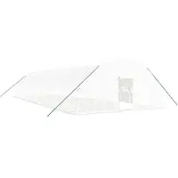 vidaXL Serra con struttura in acciaio, bianca, 96 m², 16x6x2,85 m