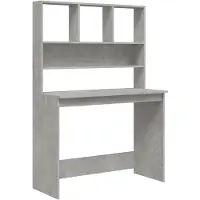 vidaXL Scrivania con ripiano in cemento grigio 102x45x148 cm materiale a base di legno