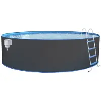 Steinbach Set piscina con pareti in acciaio "Nuovo rotonda" antracite Ø 550 x 120