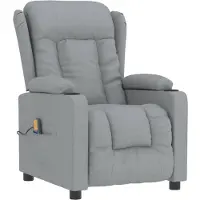 vidaXL Sedia da massaggio in tessuto grigio chiaro