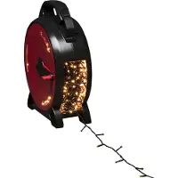 Konstsmide Micro LED con avvolgicavo, 800 diodi color ambra, 30V, per esterni (IP44), cavo morbido nero - 3838-807