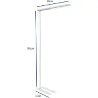 MAUL Lampada da terra LED per ufficio MAULjet, bianca, altezza 195 cm
