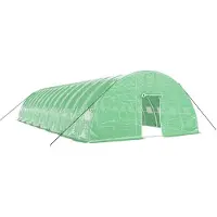 vidaXL Serra con struttura in acciaio, verde, 84 m², 14x6x2,85 m