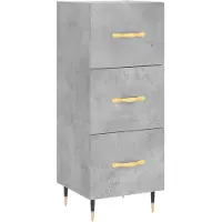 vidaXL Credenza grigio cemento 34,5x34x90 cm materiale a base di legno