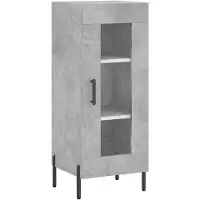 vidaXL Credenza grigio cemento 34,5x34x90 cm materiale a base di legno