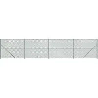 vidaXL Recinzione in rete metallica con flangia a terra verde 1,6x10 m