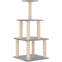 vidaXL Graffiatoio in sisal Grigio chiaro 111 cm