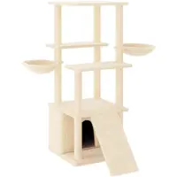 vidaXL Graffiatoio in sisal crema 133 cm