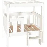 vidaXL Letto per cani bianco 65,5x50,5x70 cm in legno di pino massiccio