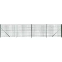 vidaXL Recinzione in rete metallica con flangia a terra verde 1,4x10 m