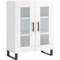 vidaXL Credenza bianca lucida 69,5x34x90 cm materiale a base di legno