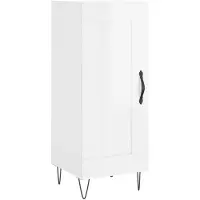 vidaXL Credenza bianca lucida 34,5x34x90 cm materiale a base di legno