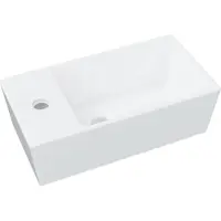 vidaXL Lavabo Bianco 48x25x15 cm Vetroceramica