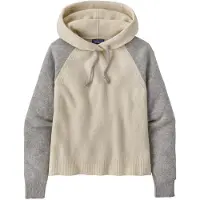 Patagonia Women's Rec. Wool-Blend Hooded Pullover Sweater Felpa con cappuccio Donna (L, beige/grigio)