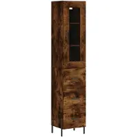 vidaXL Credenza rovere affumicato 34,5x34x180 cm materiale a base di legno