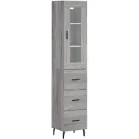 vidaXL Credenza Grigio Sonoma 34,5x34x180 cm Materiale a base di legno