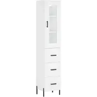 vidaXL Credenza bianca 34,5x34x180 cm Materiale a base di legno