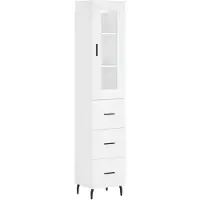 vidaXL Credenza bianca 34,5x34x180 cm Materiale a base di legno