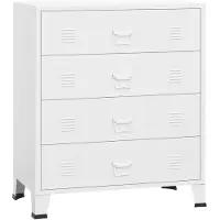 vidaXL Cassettiera industriale bianca 78x40x93 cm in metallo
