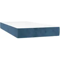 vidaXL Materasso a molle insacchettate blu scuro 100x200x20 cm in velluto