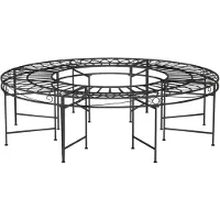 vidaXL Panchina ad albero rotonda Ø160 cm in acciaio nero