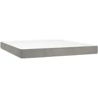 vidaXL Materasso a molle insacchettate grigio chiaro 160x200x20 cm in velluto