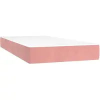 vidaXL Materasso a molle insacchettate rosa 100x200x20 cm in velluto