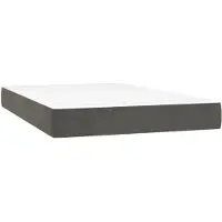 vidaXL Materasso a molle insacchettate grigio scuro 120x200x20 cm in velluto