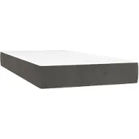 vidaXL Materasso a molle insacchettate grigio scuro 90x200x20 cm in velluto