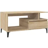vidaXL Tavolino in rovere Sonoma 90x49x45 cm Materiale a base di legno