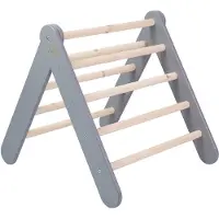 Meowbaby Triangolo da arrampicata - struttura da arrampicata per bambini, triangolo da gioco per bambini, attrezzatura da arrampicata Montessori, triangolo Pikler per bambini, grigio