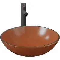 vidaXL Lavabo da bagno con rubinetto e gruppo di scarico, marrone