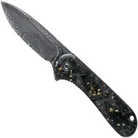 CIVIVI Coltello pieghevole Elementum Damascus, shredded carbon fiber/gold