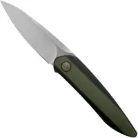 We Knife Coltello pieghevole Black Void Opus, black ti with green G10 inlay