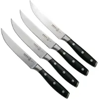 Messermeister Avanta L7684-5-4S, Set di 4 coltelli da bistecca, nero