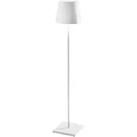 Zafferano Lampada da terra a batteria Poldina XXL IP54 bianca