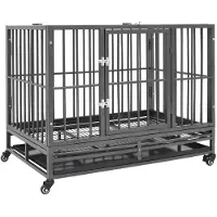 vidaXL Gabbia per cani con rotelle in acciaio 102x72x85 cm