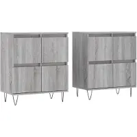 vidaXL Credenze 2 pezzi. Materiale a base di legno Sonoma grigio