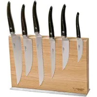Laguiole En Aubrac Gourmet COL99CUIGOEBIB Set di coltelli da 6 pezzi in legno di ebano con ceppo portacoltelli