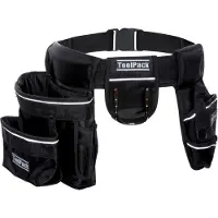 Toolpack Cintura per Attrezzi Robusta, Grande Portattrezzi, Porta-trapano, Porta-martello in metallo, Linee riflettenti