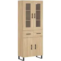 vidaXL Credenza Sonoma-quercia 69,5x34x180 cm Materiale a base di legno