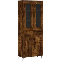 vidaXL Credenza rovere affumicato 69,5x34x180 cm materiale a base di legno