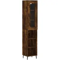 vidaXL Credenza rovere affumicato 34,5x34x180 cm materiale a base di legno