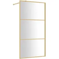 vidaXL Schermo doccia per cabina doccia ESG vetro trasparente Golden 115x195cm